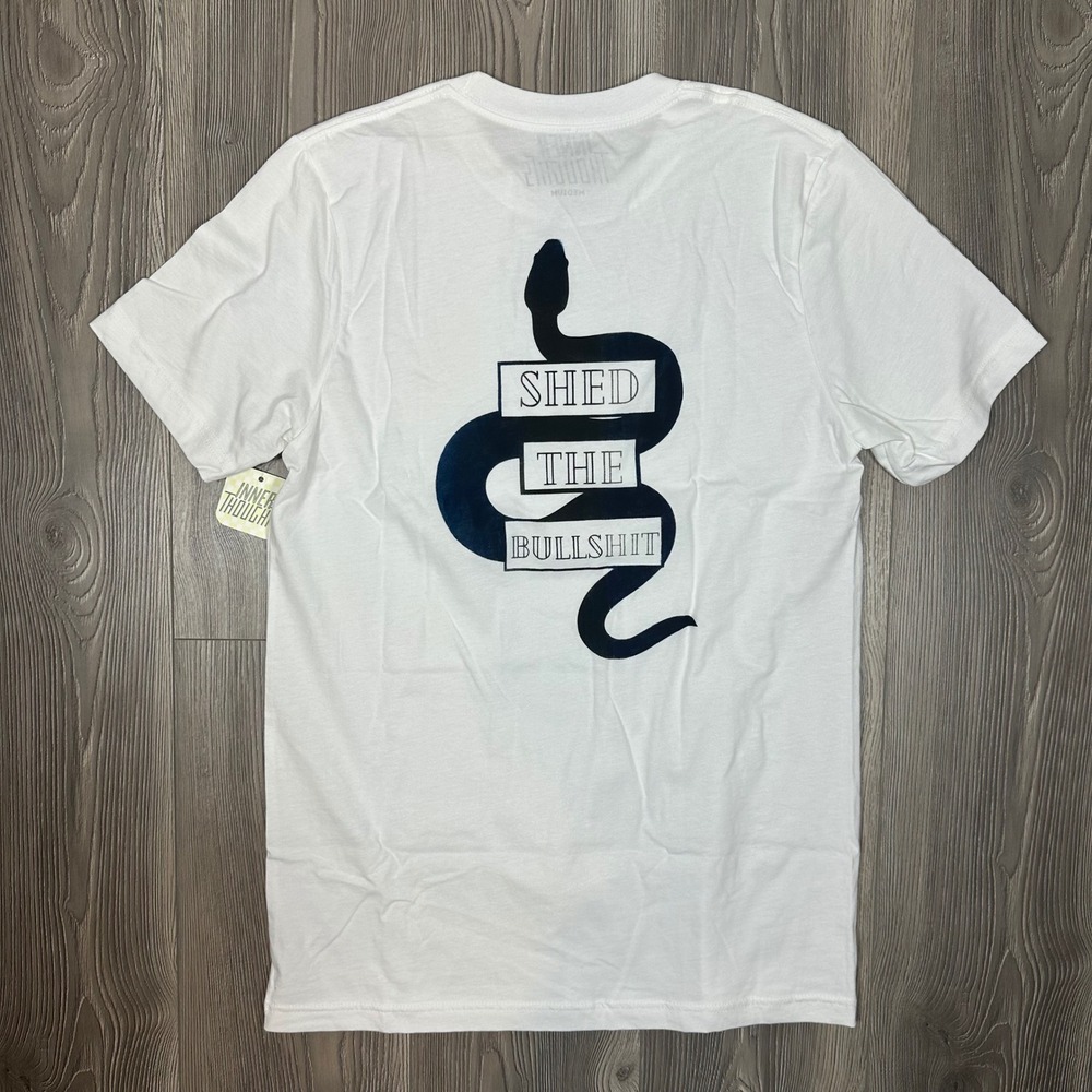 Inner Thoughts Shed the BS Snake Tee‎ with Blue Fade Detail - SIZE M